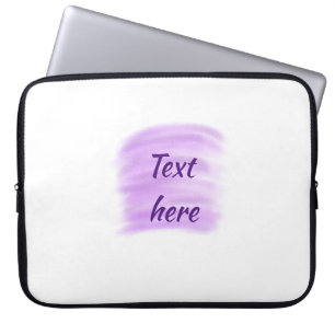 Purple watercolor splashes add text here custom pe laptop sleeve