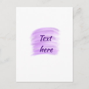 Purple watercolor splashes add text here custom pe postcard