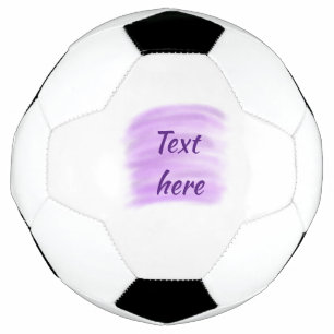 Purple watercolor splashes add text here custom pe soccer ball