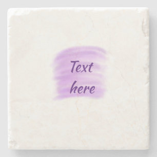 Purple watercolor splashes add text here custom pe stone coaster