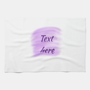 Purple watercolor splashes add text here custom pe tea towel