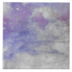 Purple Watercolor Square Art Tile 