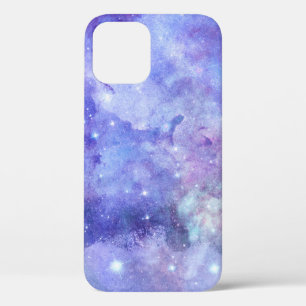 Purple Watercolor Starry Sky Space Lover Galaxy iPhone 12 Case