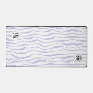 Purple Watercolor Stripes Desk Mat Mouse Pad