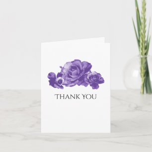 Purple Watercolor Vintage Roses Elegant Thank You