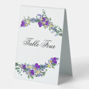 Purple watercolor violet Lavender Eucalyptus  