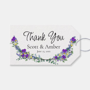 Purple watercolor violet Lavender Eucalyptus Gift Tags