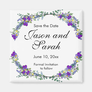 Purple watercolor violet Lavender Eucalyptus   Magnet