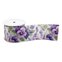 Purple Watercolor Violets Floral Elegant