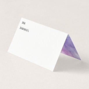 Purple Watercolor Wash Inside Recipe Tent Cards