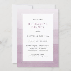 Purple Watercolor Wedding Rehearsal Dinner Invitation