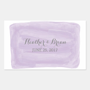 Purple Watercolor Wedding Stickers