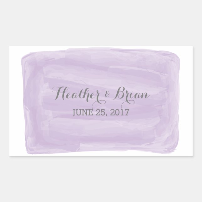 Purple Watercolor Wedding Stickers (Front)