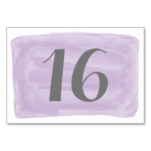 Purple Watercolor Wedding Table Card