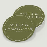 Purple Watercolor Wildflower Wedding Round Paper Coaster<br><div class="desc">Minimalist wedding party coaster designed to coordinate with our whimsical purple wildflower wedding stationery collection. Clean,  crisp typography,  coordinating background colours. ❀❀❀ 

Easily personalizable. However,  please contact us for assistance in personalising or customising to fit your individual wishes,  or to help in creating related wedding stationery products.</div>
