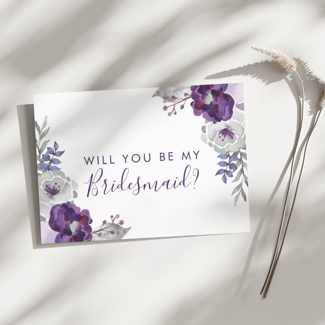 Purple Watercolor Will You Be My Bridesmaid Invitation (Purple Watercolor Will You Be My Bridesmaid Invitation
)
