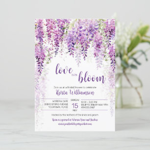 Purple Watercolor Wisteria Bridal Shower Invitation
