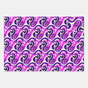 Purple Watercolor Wrapping Paper Sheet