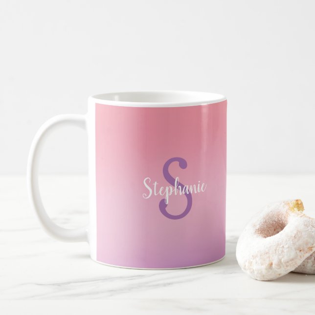 Purple Watercolors Coffee Mug (With Donut)