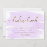 Purple Watercolour Gold Ladies Lunch