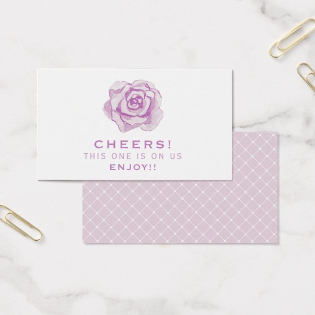 Purple Watercolour Rose | Wedding Drink Ticket (Office)
