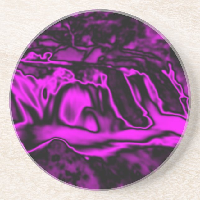 Purple Waterfall Vibrations sandstone coaster (Front)