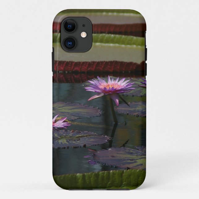 Purple Waterlilies Lotus Case-Mate iPhone Case (Back)