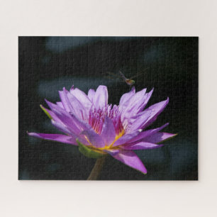 Purple Waterlily Dragonfly Jigsaw Puzzle