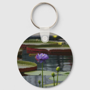 Purple Waterlily Key Ring
