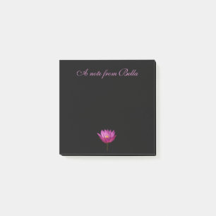 Purple Waterlily Lotus Black Post-it Notes