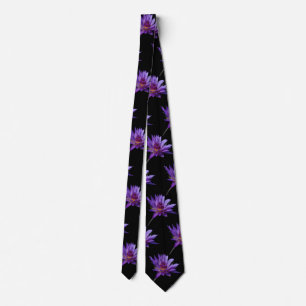 Purple Waterlily Lotus Tie