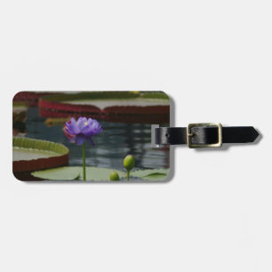 Purple Waterlily Luggage Tag