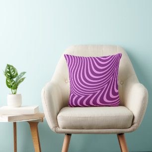 Purple Wave Art Design Throw Pillow