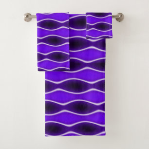 Purple Wave Bath Towel Set