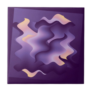 Purple waves ceramic tile
