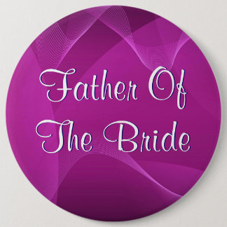 Purple Waves Father Of The Bride 6 Cm Round Badge