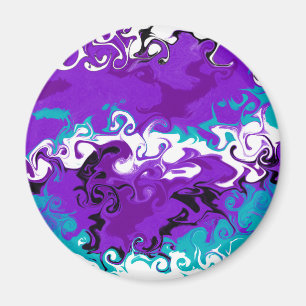 Purple Waves Fluid Art Magnet