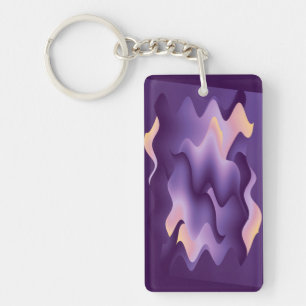 Purple waves key ring