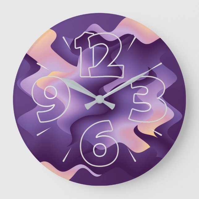 Purple waves large clock (Front)