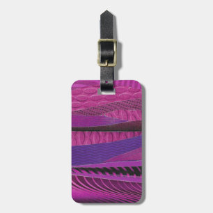 purple waves luggage tag