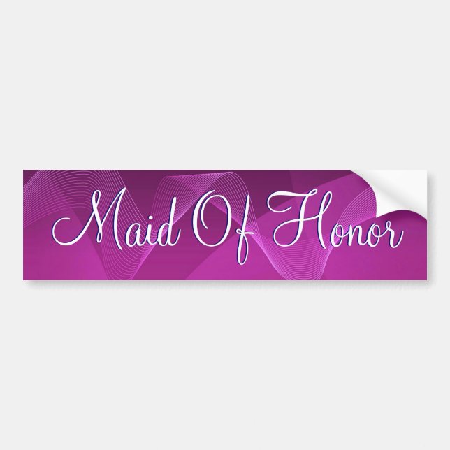 Purple Waves Maid Of Honour Bumper Sticker (Front)