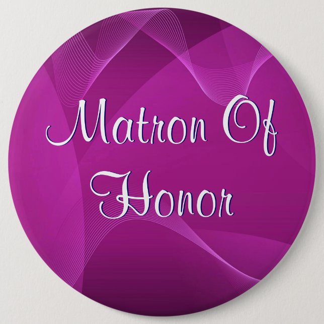 Purple Waves Matron Of Honour 6 Cm Round Badge (Front)