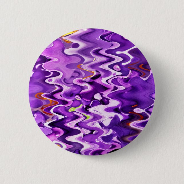 PURPLE WAVES OF FLOWERS 6 CM ROUND BADGE (Front)