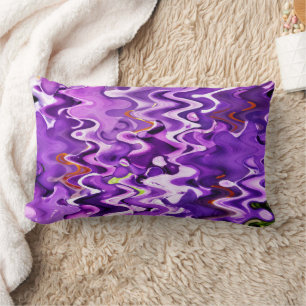 PURPLE WAVES OF FLOWERS LUMBAR CUSHION