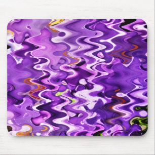 PURPLE WAVES OF FLOWERS MOUSE PAD