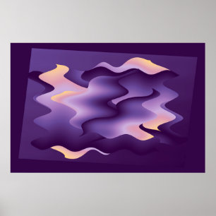 Purple waves poster