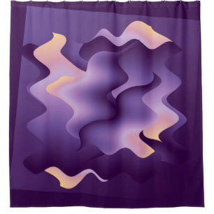 Purple waves shower curtain
