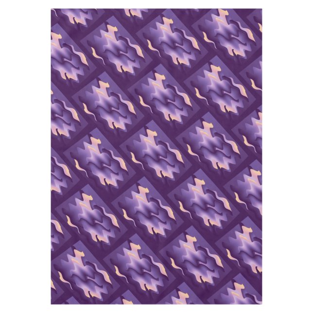 Purple waves tablecloth (Front)