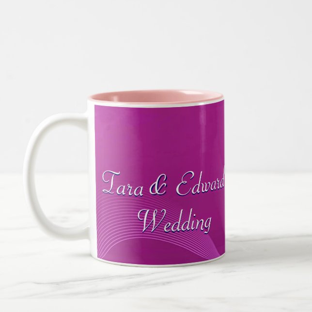 Purple Waves Two-Tone Coffee Mug (Left)
