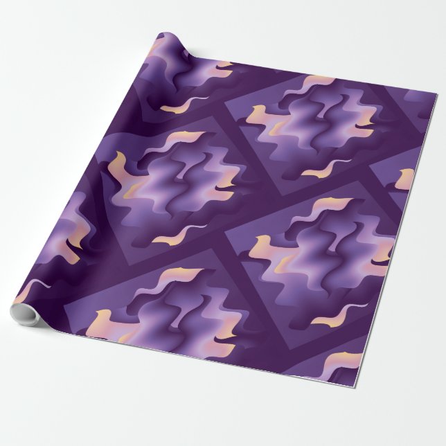 Purple waves wrapping paper (Unrolled)